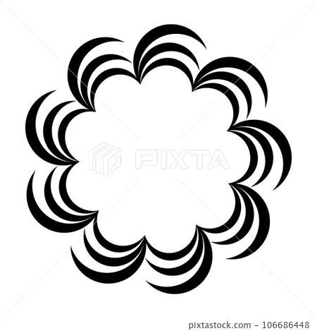 Round Leaves frame. Circle decorative frame with leaves and floral element. Laurel foliate Wreaths 106686448