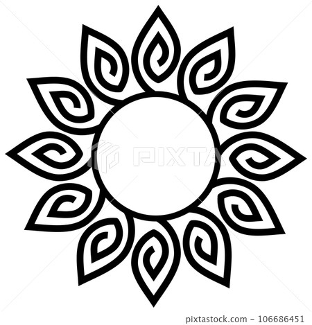 Round Leaves frame. Circle Ornamental decorative frame with leaves and floral element Round Leaves frame. Circle Ornamental decorative frame with leaves and floral element 106686451