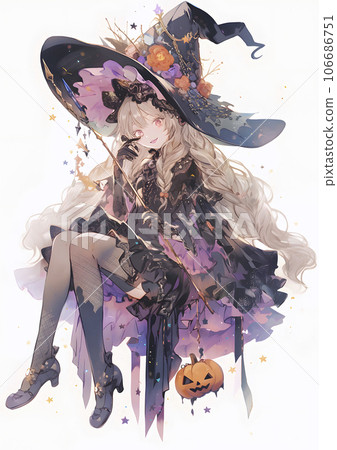 萬聖節的可愛女巫“AI 生成圖像” 106686751