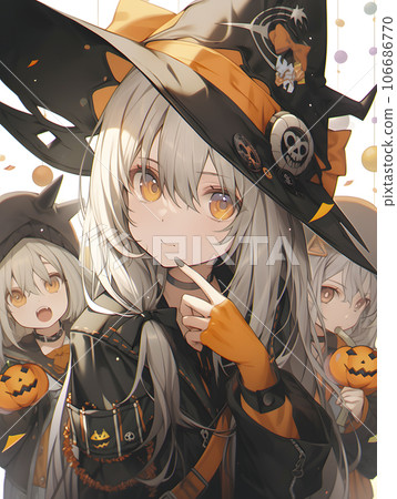 Cute witch girl for Halloween "AI generated image" 106686770