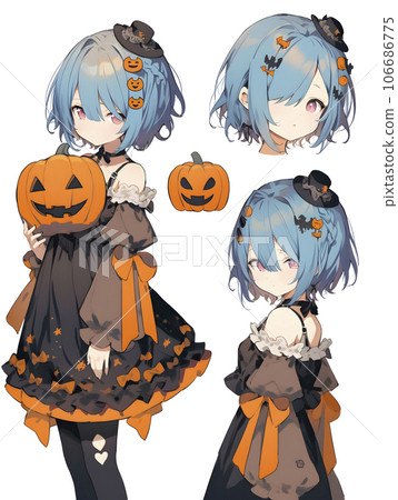Cute Halloween girl "AI generated image" 106686775