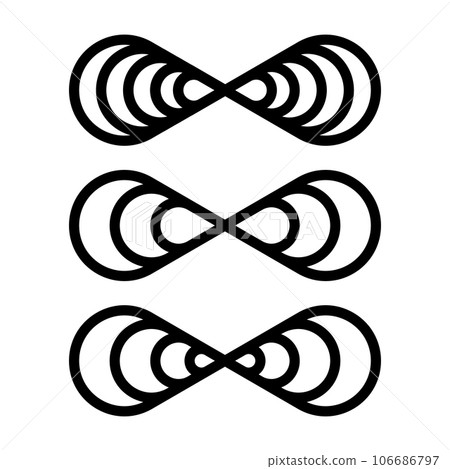 Infinity symbol set. Vector illustration on white background Infinity symbol set. Vector illustration on white background 106686797