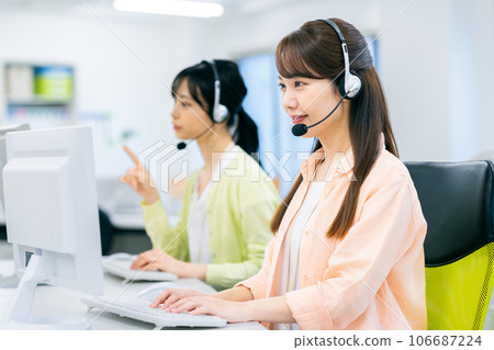 A young female operator A young female operator 106687224