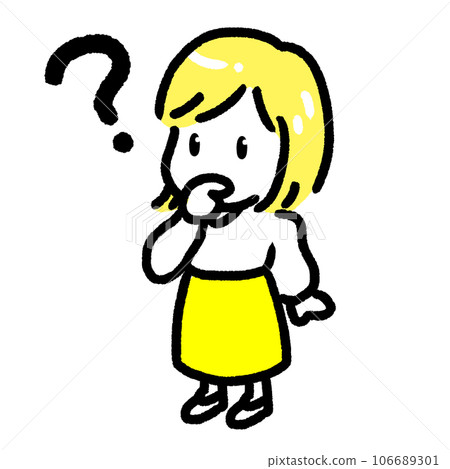 迷你變形簡單女性插畫可疑的woman_color 106689301