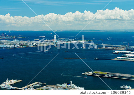 Yokohama/Minatomirai Yokohama Port coast scenery Yokohama/Minatomirai Yokohama Port coast scenery 106689345