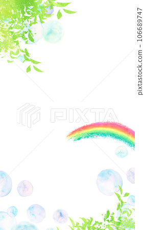 Fresh green and rainbow background material watercolor illustration Fresh green and rainbow background material watercolor illustration 106689747