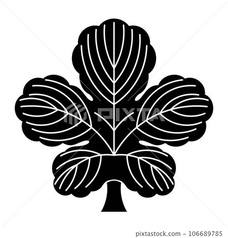 帶有梶葉圖案的家族徽章 帶有梶葉圖案的家族徽章 106689785