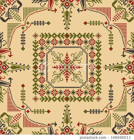 Latvian embroidery vector seamless pattern 79 Latvian embroidery vector seamless pattern 79 106690011