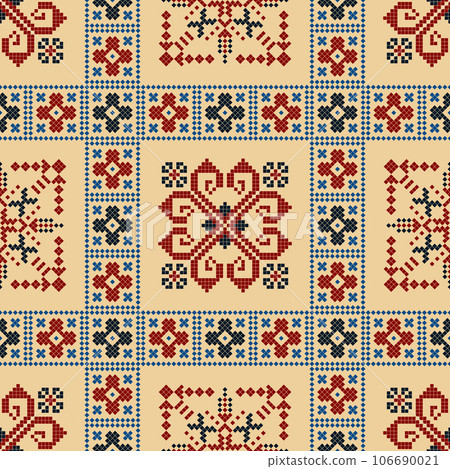 Latvian embroidery vector seamless pattern 84 106690021
