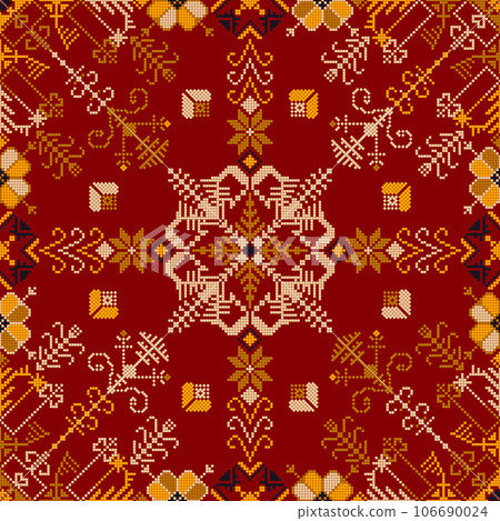 Latvian embroidery vector seamless pattern 85 106690024