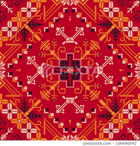Latvian embroidery vector seamless pattern 94 Latvian embroidery vector seamless pattern 94 106690042