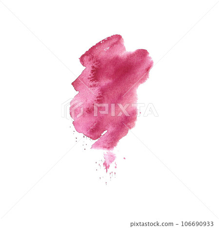 Watercolor stains splatter splashes of red purple. Drawn by hand. Abstract blob of splashes. Banner template 106690933