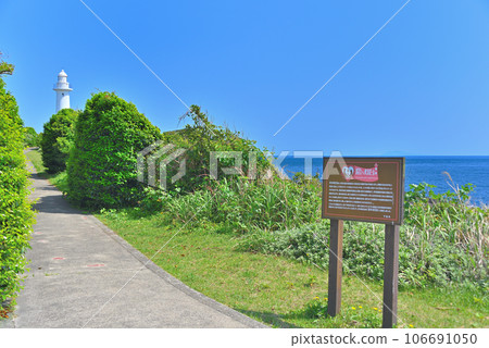 Izu Peninsula, Minami Izu, Tsumekizaki, information signboard at the branch of the promenade and Tsumekizaki Lighthouse, Shimoda City, Shizuoka Prefecture (2) 106691050