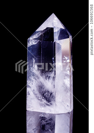 Macro mineral stone Crystal rock crystal on a black background Macro mineral stone Crystal rock crystal on a black background 106691568