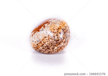 Macro mineral rock jasper landscape sandy on white background 106691570