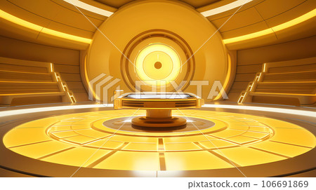 Yellow Futuristic Cylinder Scene 106691869