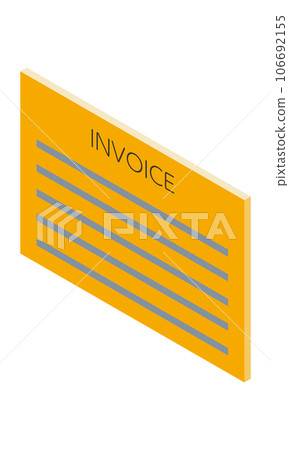 發票 2（水平、等軸、左向、文檔、英文、橙色、1 張） 106692155