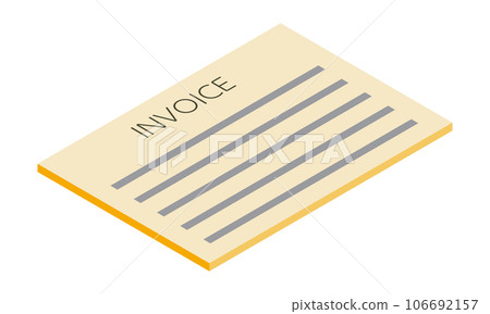 發票 2（水平、等軸測、朝右、文檔、英文、橙色、1 張） 106692157