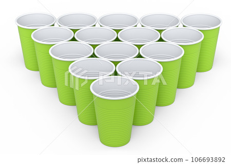 Set of pastic disposable party cup for juice, fresh, beer on white background. Set of pastic disposable party cup for juice, fresh, beer on white background. 106693892