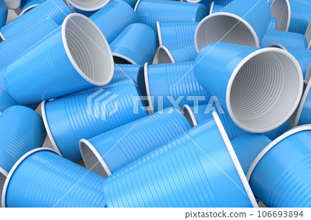 Set of pastic disposable party cup for juice, fresh, beer on white background. Set of pastic disposable party cup for juice, fresh, beer on white background. 106693894
