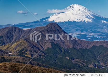 Mt. Fuji seen from Hakone · Mingjigadake and Kintokiyama 106694318