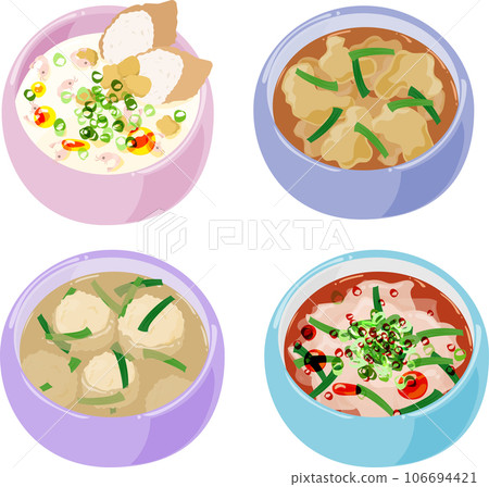 Delicious and unique icons of Taiwanese cuisine include salted soy sauce, sewage soup, red bean paste, and fish balls. 106694421