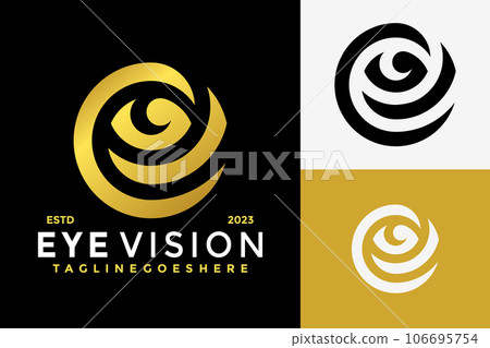 Letter E Eye logo design vector symbol icon illustration 106695754