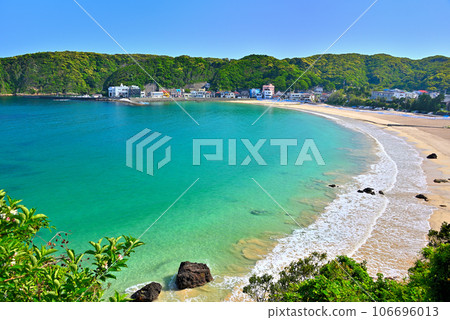 Izu Peninsula, Minami Izu, Sotoura Beach, Shallow sandy beach seen from Phoenix Square in Kakizaki PA, Shimoda City, Shizuoka Prefecture (6) 106696013