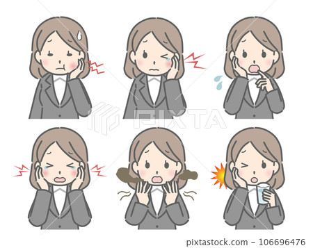 口腔異常的年輕女子(套裝) 口腔異常的年輕女子(套裝) 106696476