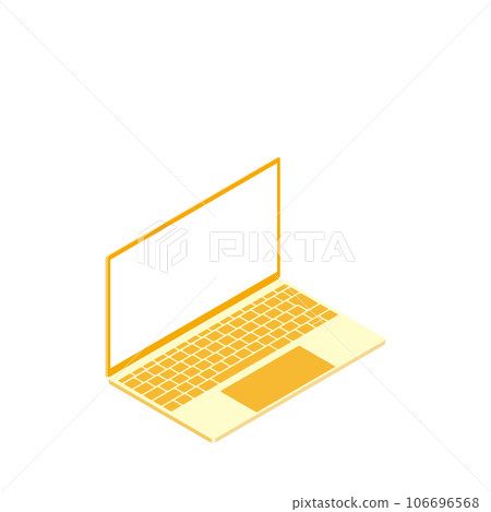 白屏筆記本電腦（16:9，等距，右向，90 度，橙色，1 台） 106696568