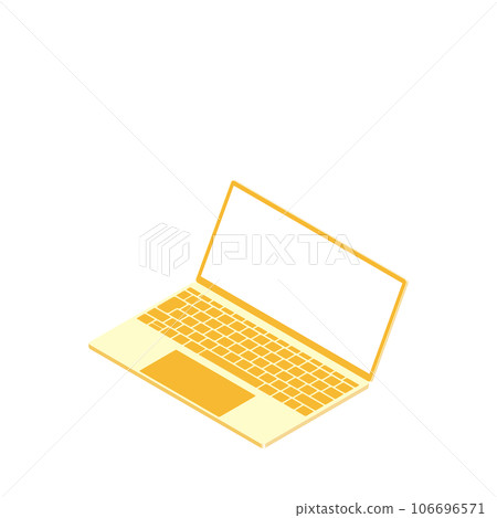 白屏筆記本電腦（16:9，等距，朝左，自然傾斜，橙色，1 台） 106696571