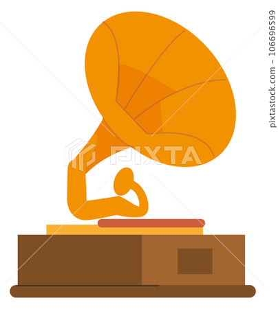 Gramophone icon. Vintage music vinyl record player Gramophone icon. Vintage music vinyl record player 106696599