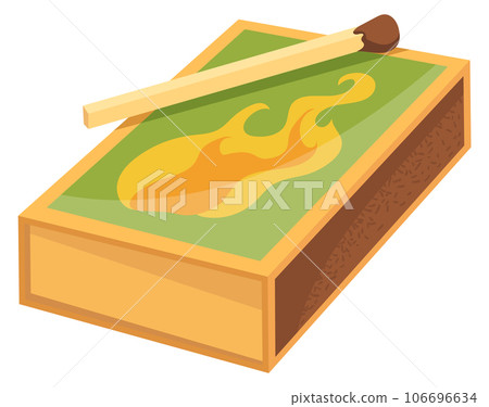 Match box cartoon icon. Cartoon paper package with matchstick Match box cartoon icon. Cartoon paper package with matchstick 106696634