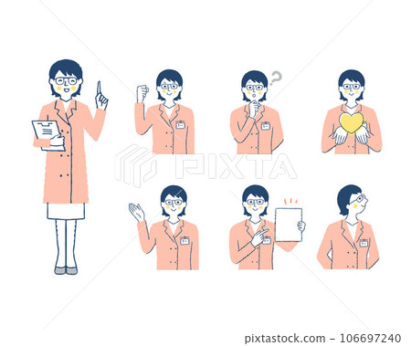 Facial expressions of female medical workers_i-2 Variation set 106697240