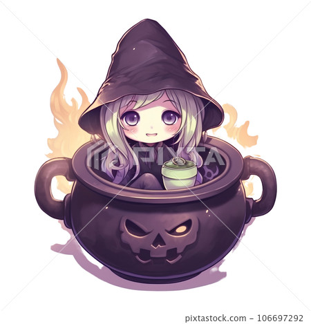 Watercolor witch magic in cauldron Halloween theme on transparent background Watercolor witch magic in cauldron Halloween theme on transparent background 106697292