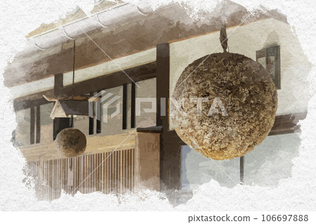 Watercolor style Chizu-juku Sugitama Chizu-cho, Yazu-gun, Tottori Prefecture Watercolor style Chizu-juku Sugitama Chizu-cho, Yazu-gun, Tottori Prefecture 106697888