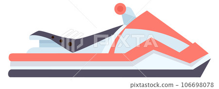 Jet ski boat color icon. Fast sport ship Jet ski boat color icon. Fast sport ship 106698078