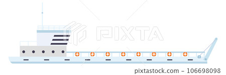 Barge color icon. Freight boat. River ship 106698098