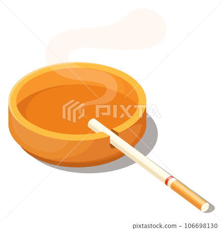 Smoking symbol. Cigarette lay in ashtray cartoon icon Smoking symbol. Cigarette lay in ashtray cartoon icon 106698130