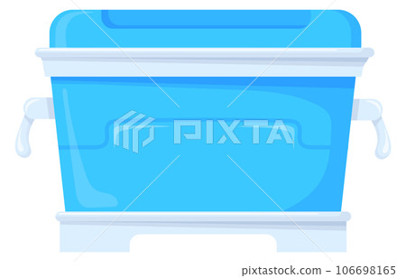 Thermal delivery box. Ice cooling container cartoon icon Thermal delivery box. Ice cooling container cartoon icon 106698165