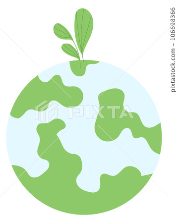 Earth with growing plant. Live planet. Green eco icon Earth with growing plant. Live planet. Green eco icon 106698366