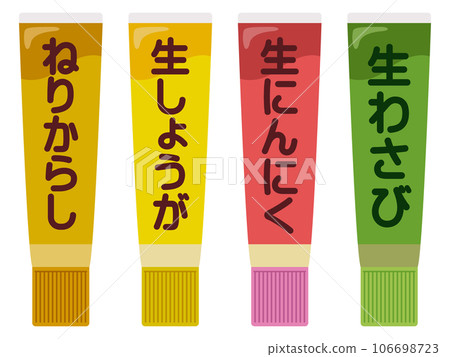 Tube seasonings (raw wasabi, raw garlic, raw ginger, mustard paste) 106698723