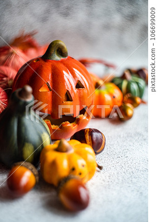 Autumnal frame on concrete background Autumnal frame on concrete background 106699009