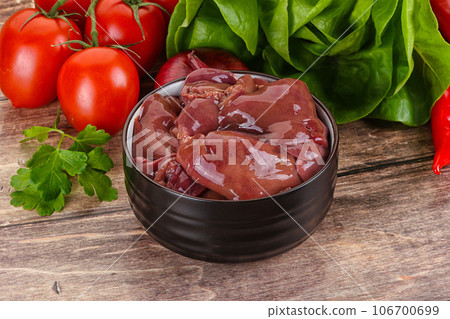 Raw chicken liver for cooking Raw chicken liver for cooking 106700699