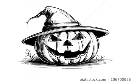 Sketch of a pumpkin face. Halloween pumpkin drawing, scary faces, jack o lantern engraving for autumn holiday, spooky ghost, pumpkin doodle, halloween pumpkin sketch vector illustration Sketch of a pumpkin face. Halloween pumpkin drawing, scary faces, jack o lantern engraving for autumn holiday, spooky ghost, pumpkin doodle, halloween pumpkin sketch vector illustration 106700956