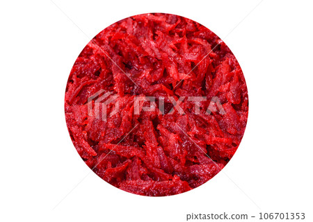 Fresh raw grated beets with salt and spices 106701353