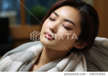 接受皮膚護理治療的女性的美容圖像“AI生成圖像” 106701685