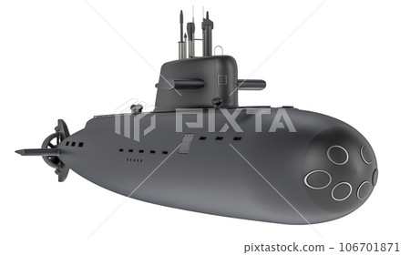 Submarine, sub. 3D rendering Submarine, sub. 3D rendering 106701871