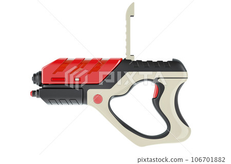 Portable Virtual Game Gun, side view. 3D rendering 106701882