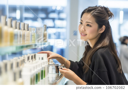 A young Japanese female customer service sales staff working at a department store "AI-generated image" 106702082